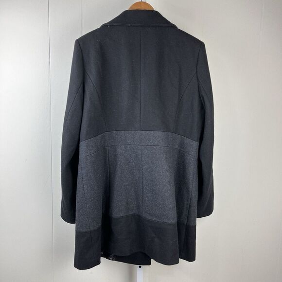 Guess Wool Blend Pea Coat Gray Black‎ Double Breasted Womens XL - Picture 5 of 7